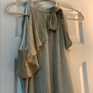 Elegant Metallic Dress with Ruffle Detail